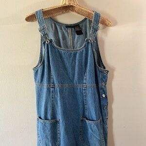 Vintage Route 66 denim jumper dress size 5/6